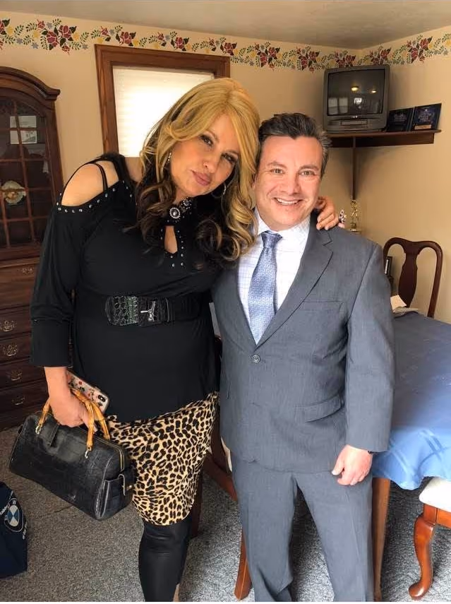 Richard Strauss with Jennifer Coolidge on the set of Swan Song